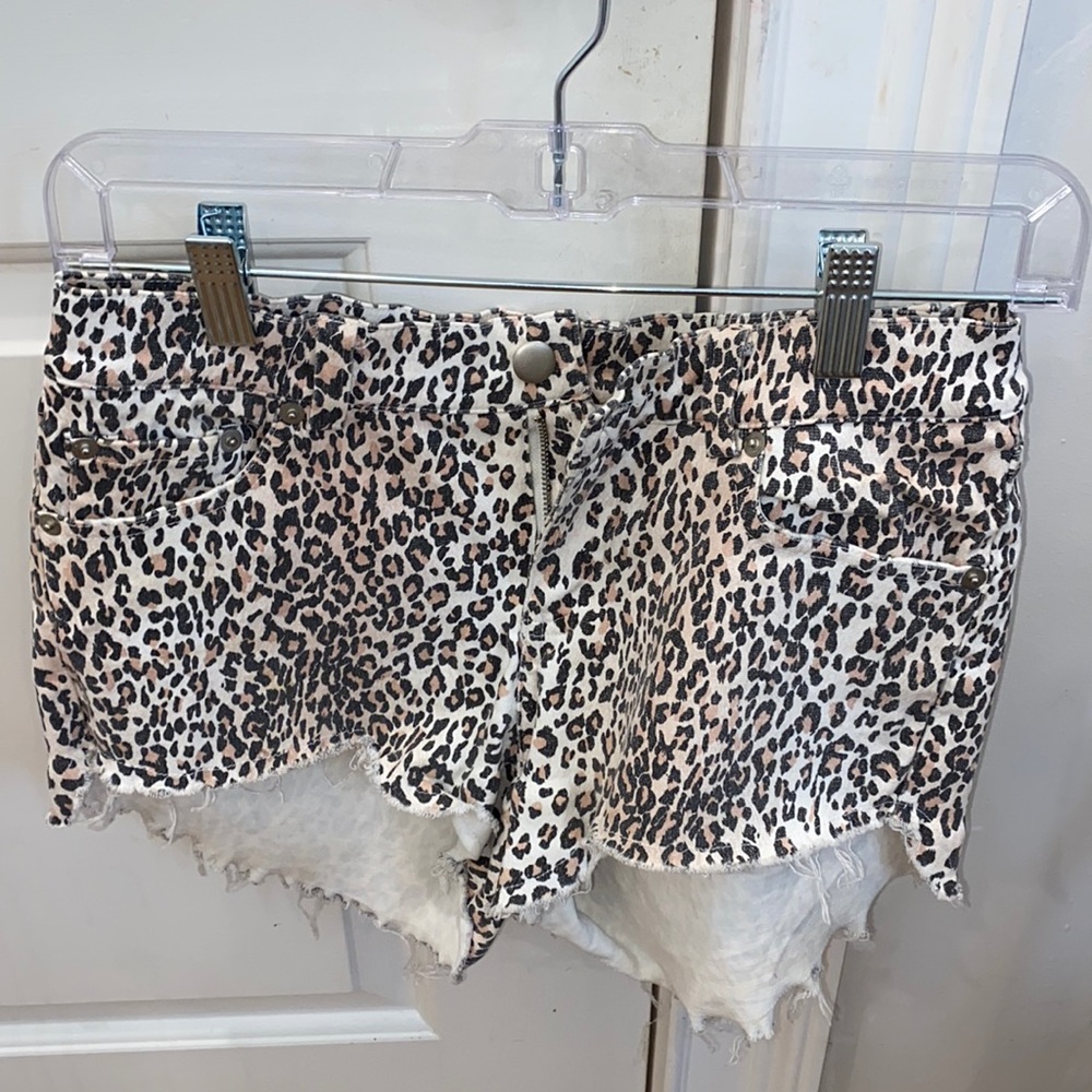 Cheetah print jean shorts, size medium, worn once